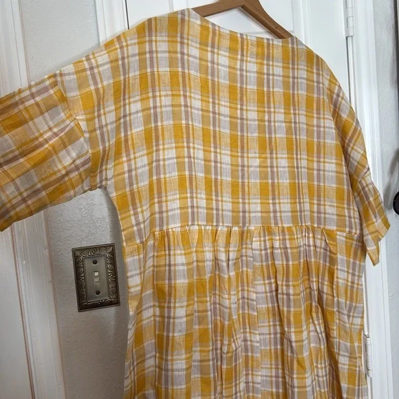 Lintico Valencia plaid linen midi dress - Picture 8 of 11